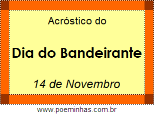 Acróstico Dia do Bandeirante