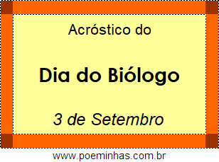 Acróstico Dia do Biólogo