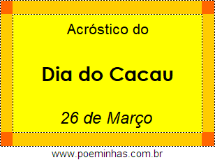 Acróstico Dia do Cacau