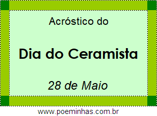 Acróstico Dia do Ceramista