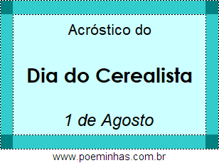 Acróstico Dia do Cerealista