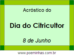 Acróstico Dia do Citricultor