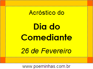 Acróstico Dia do Comediante