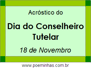 Acróstico Dia do Conselheiro Tutelar