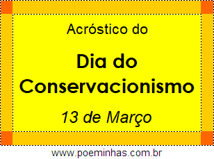 Acróstico Dia do Conservacionismo