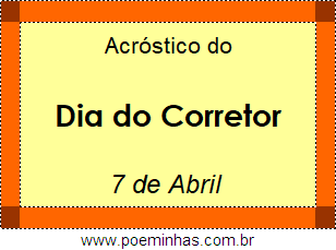 Acróstico Dia do Corretor