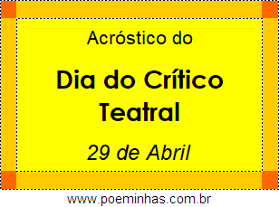 Acróstico Dia do Crítico Teatral