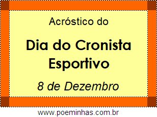 Acróstico Dia do Cronista Esportivo