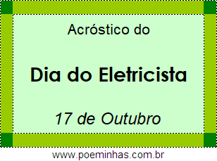 Acróstico Dia do Eletricista