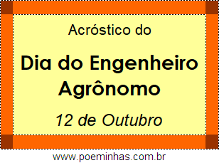 Acróstico Dia do Engenheiro Agrônomo