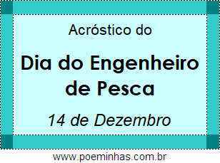 Acróstico Dia do Engenheiro de Pesca