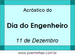 Acróstico Dia do Engenheiro