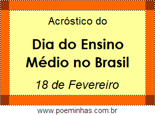 Acróstico Dia do Ensino Médio no Brasil