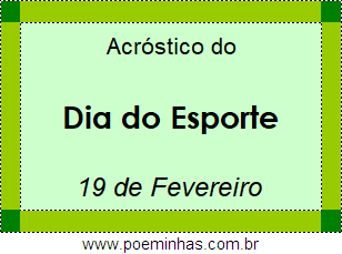 Acróstico Dia do Esporte