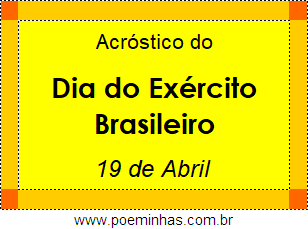 Acróstico Dia do Exército Brasileiro