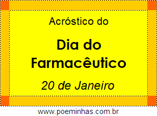 Acróstico Dia do Farmacêutico