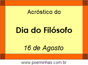 Acróstico Dia do Filósofo