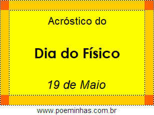 Acróstico Dia do Físico