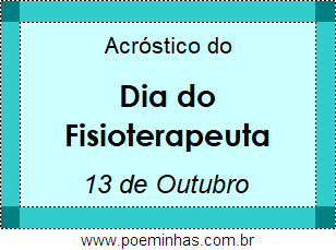 Acróstico Dia do Fisioterapeuta