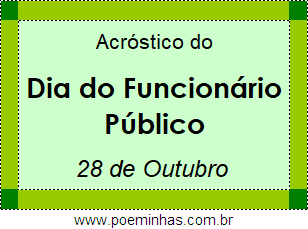 Acróstico Dia do Funcionário Público