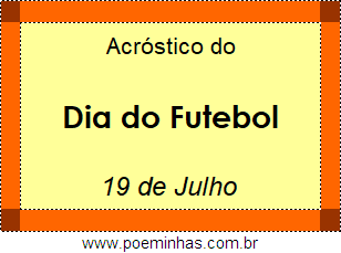 Acróstico Dia do Futebol