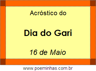 Acróstico Dia do Gari