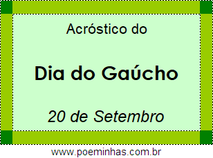 Acróstico Dia do Gaúcho