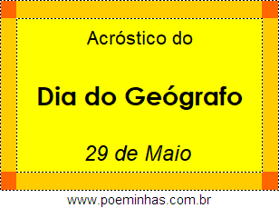 Acróstico Dia do Geógrafo