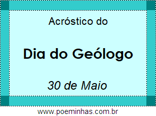 Acróstico Dia do Geólogo