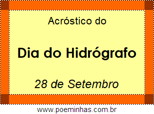 Acróstico Dia do Hidrógrafo