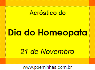 Acróstico Dia do Homeopata