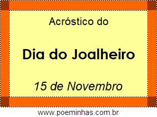 Acróstico Dia do Joalheiro