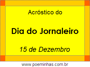 Acróstico Dia do Jornaleiro