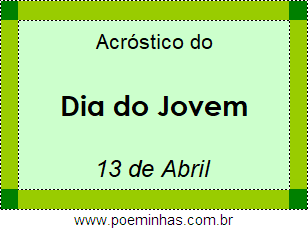 Acróstico Dia do Jovem