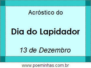 Acróstico Dia do Lapidador