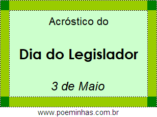 Acróstico Dia do Legislador