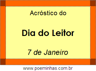 Acróstico Dia do Leitor