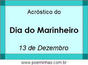 Acróstico Dia do Marinheiro