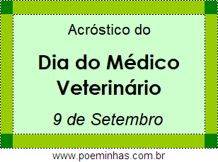 Acróstico Dia do Médico Veterinário