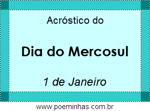 Acróstico Dia do Mercosul