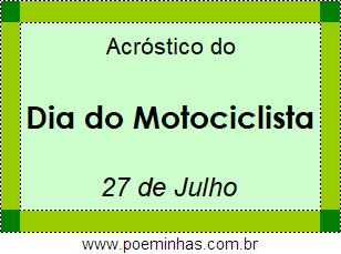 Acróstico Dia do Motociclista