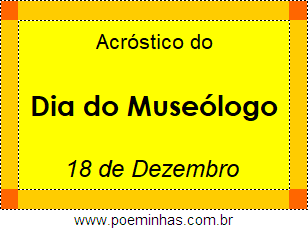 Acróstico Dia do Museólogo