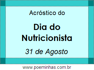 Acróstico Dia do Nutricionista