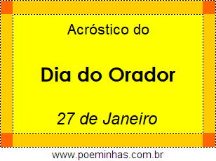 Acróstico Dia do Orador