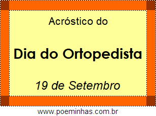 Acróstico Dia do Ortopedista