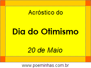 Acróstico Dia do Otimismo