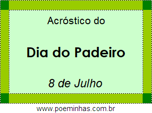 Acróstico Dia do Padeiro