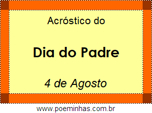 Acróstico Dia do Padre