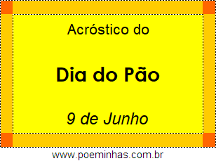 Acróstico Dia do Pão