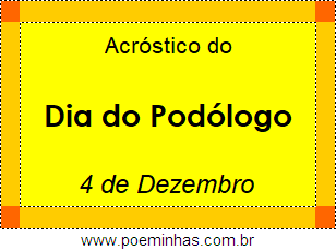 Acróstico Dia do Podólogo